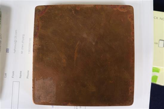 A Chinese Paktong ink box, c.1900